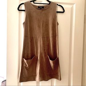 New Look Petite Suedette Tan Tunic Dress Sz 0